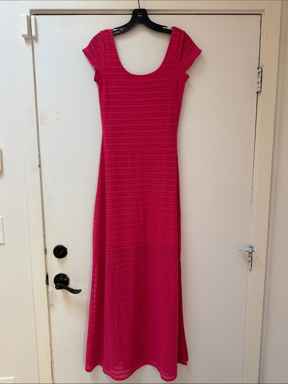 Lilly Pulitzer Raspberry Pink Ribbed Scoop-Neck Maxi Dress